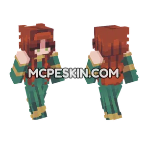 Green Dress Girl Minecraft Bedrock skin