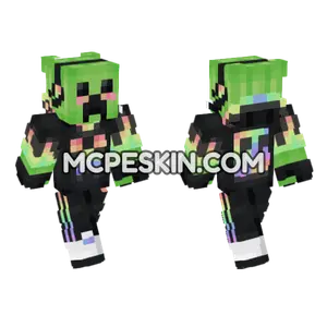 Green Neon Gamer Minecraft Bedrock skin