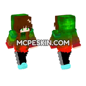 Green Red Minecraft Bedrock skin