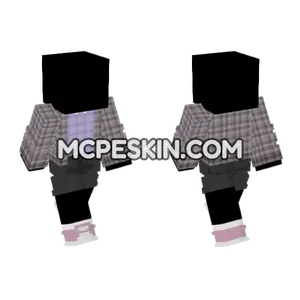 Grey Plaid Shirt Outfit Minecraft Bedrock skin
