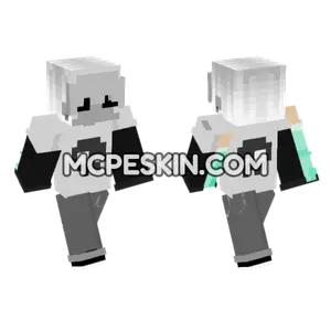 Grey Skull Hoodie Boy Minecraft Bedrock skin