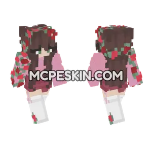 Hannahxxrose Floral Dress Minecraft Bedrock skin