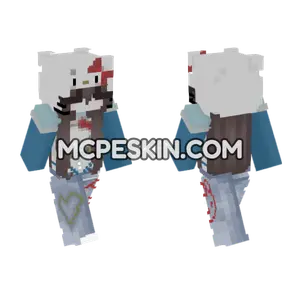 Hello Kitty Girl Outfit Minecraft Bedrock skin