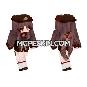 Hu Tao Genshin Impact Minecraft Bedrock skin