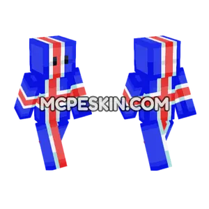 Iceland Flag Outfit Minecraft Bedrock skin