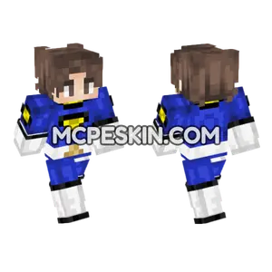 Justin Blue Uniform Minecraft Bedrock skin