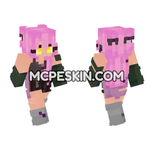 Kiki Pink Hair Minecraft Bedrock skin