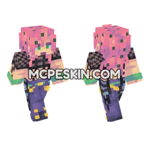 Kira Pink Hair Minecraft Bedrock skin