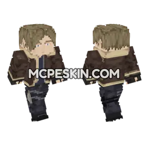 Leon RE4 Remake Minecraft Bedrock skin