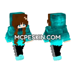 Light Blue Girl Minecraft Bedrock skin