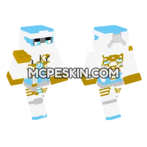 Light Blue Mech Pilot Minecraft Bedrock skin