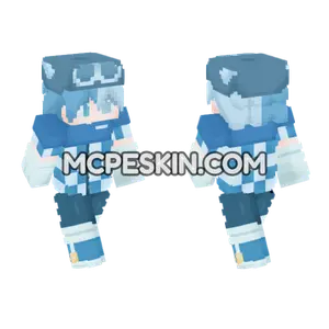 Light Blue Winter Outfit Minecraft Bedrock skin