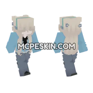 Light Blue Winter Outfit Minecraft Bedrock skin
