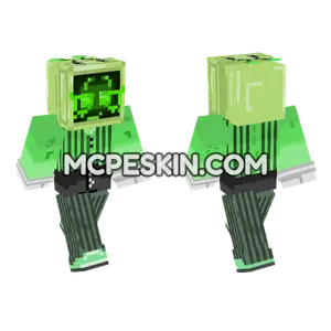 Lime Green Robot Minecraft Bedrock skin