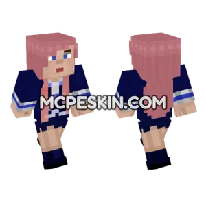 Lizzie Pink Hair Minecraft Bedrock skin
