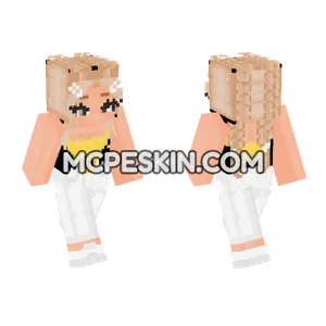 Long Blonde French Braids White Jeans Minecraft Bedrock skin