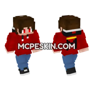 Mark3s Red Hoodie Minecraft Bedrock skin