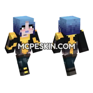 Maya Blue Hair Minecraft Bedrock skin