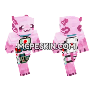 Medical Pink Axolotl Minecraft Bedrock skin