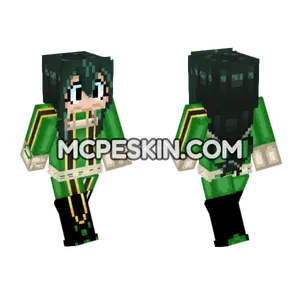 MHA Tsuyu Asui Skin Minecraft Bedrock skin