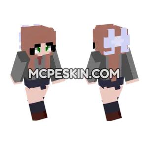 Monika Doki Doki Literature Club Minecraft Bedrock skin