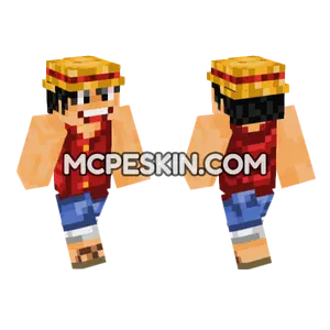 Monkey D Luffy Pre Timeskip Minecraft Bedrock skin