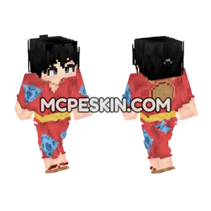 Monkey D Luffy Wano Country Minecraft Bedrock skin