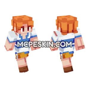 Nami Orange Hair Minecraft Bedrock skin