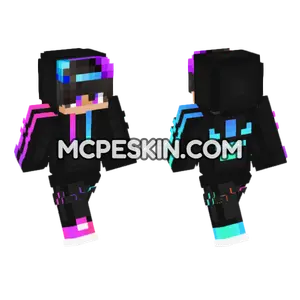 Neon Aaron Minecraft Bedrock skin