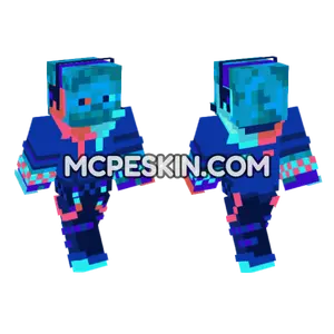 Neon Gamer Zombie Minecraft Bedrock skin