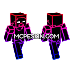 Neon Steve Minecraft Bedrock skin