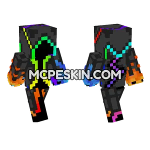 Neon Tech Skin Minecraft Bedrock skin