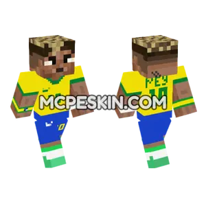 Neymar N10 Footballer Minecraft Bedrock skin