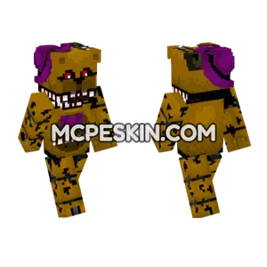 Nightmare Fredbear FNAF Minecraft Bedrock skin