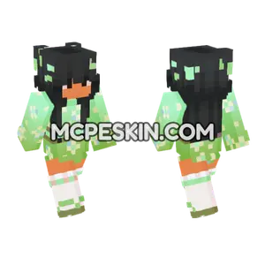 Nyoris Green Floral Outfit Minecraft Bedrock skin