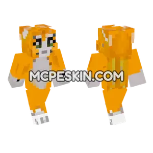 Orange Fox Girl Minecraft Bedrock skin
