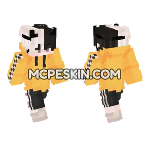 Orange Hoodie Girl Minecraft Bedrock skin