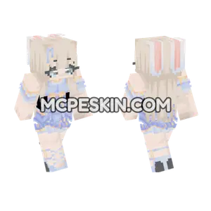 Pastel Blue Bunny Girl Minecraft Bedrock skin