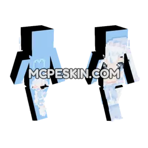 Pastel Blue Winter Outfit Minecraft Bedrock skin