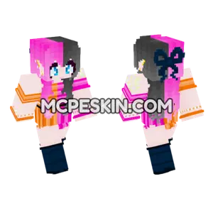 Pink And Grey Hair Girl Minecraft Bedrock skin