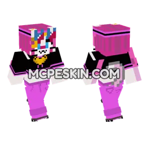 Pink And White Clown Minecraft Bedrock skin