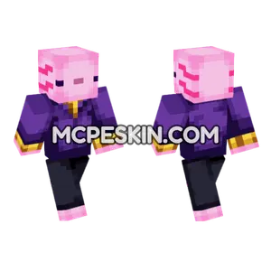 Pink Axolotl Minecraft Bedrock skin