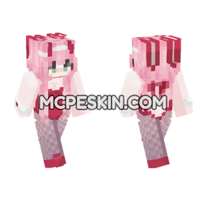 Pink Bunny Girl Minecraft Bedrock skin