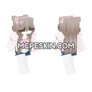 Pink Bunny Girl Minecraft Bedrock skin