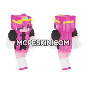 Pink Cat Girl Minecraft Bedrock skin