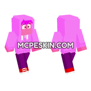 Pink Cat Pajamas Minecraft Bedrock skin