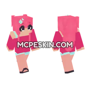Pink Hair Girl Minecraft Bedrock skin