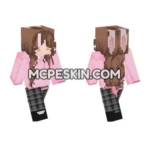 Pink Hoodie Bunny Girl