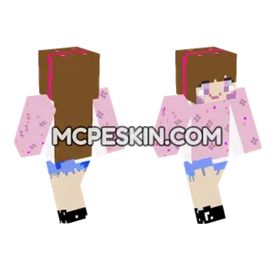 Pink Sparkle Hoodie Girl Minecraft Bedrock skin