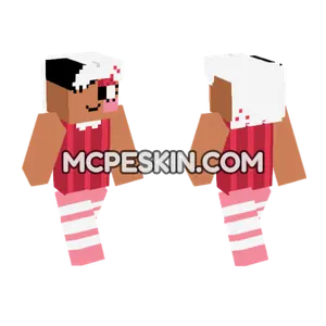 Pink Striped Outfit Minecraft Bedrock skin